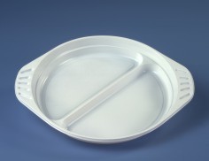 Тарелки для микроволновой печи 2-секц., PP 22 см 2,5 см белые 10 шт.