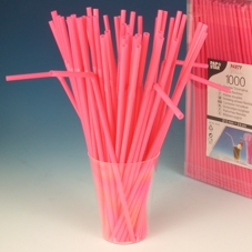 Трубочки для коктейля гибкие розовые 0,5 см 24 см 1000 шт.